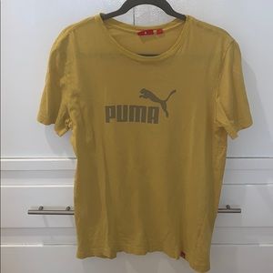 Puma t shirt mustard yellow size small